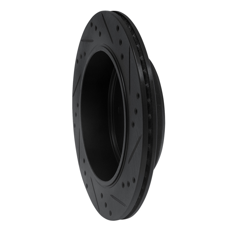 Ford Ranger Brake Rotor (1) - Rear Left - R1 Concepts - Drilled & Slotted - Black - `10-`11